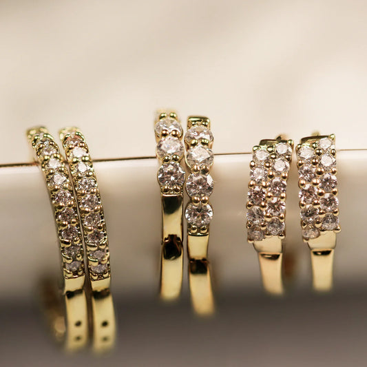 Pave Hoop Earrings