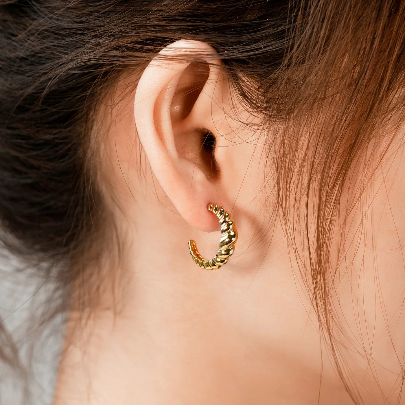 Croissant Open Hoop Earrings